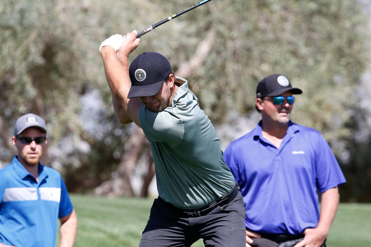 Taylor Montgomery hits his tee drive during the 2018 U.S. Qualifying at Canyon Gate Country Clu ...