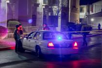 Police investigate a homicide Wednesday, Dec. 16, 2020, at Pacific Legends Apartments, 1405 S. ...