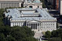 The U.S. Treasury Department building viewed from the Washington Monument, Wednesday, Sept. 18, ...