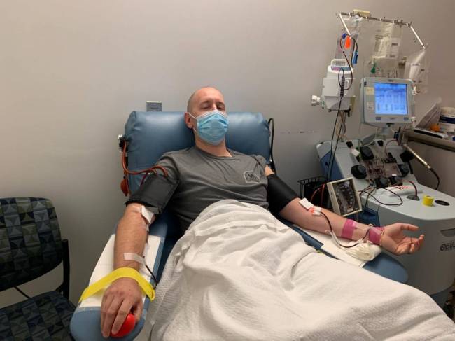 In this September photo, Cade Cridland, a Clark County School District spokesman, undergoes a p ...