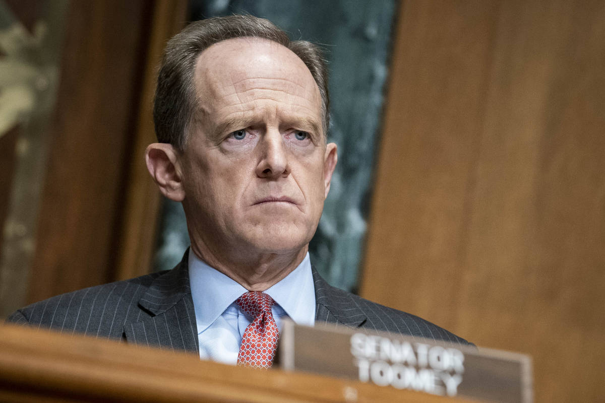 Sen. Pat Toomey, R-Pa., questions Treasury Secretary Steven Mnuchin during a Congressional Over ...