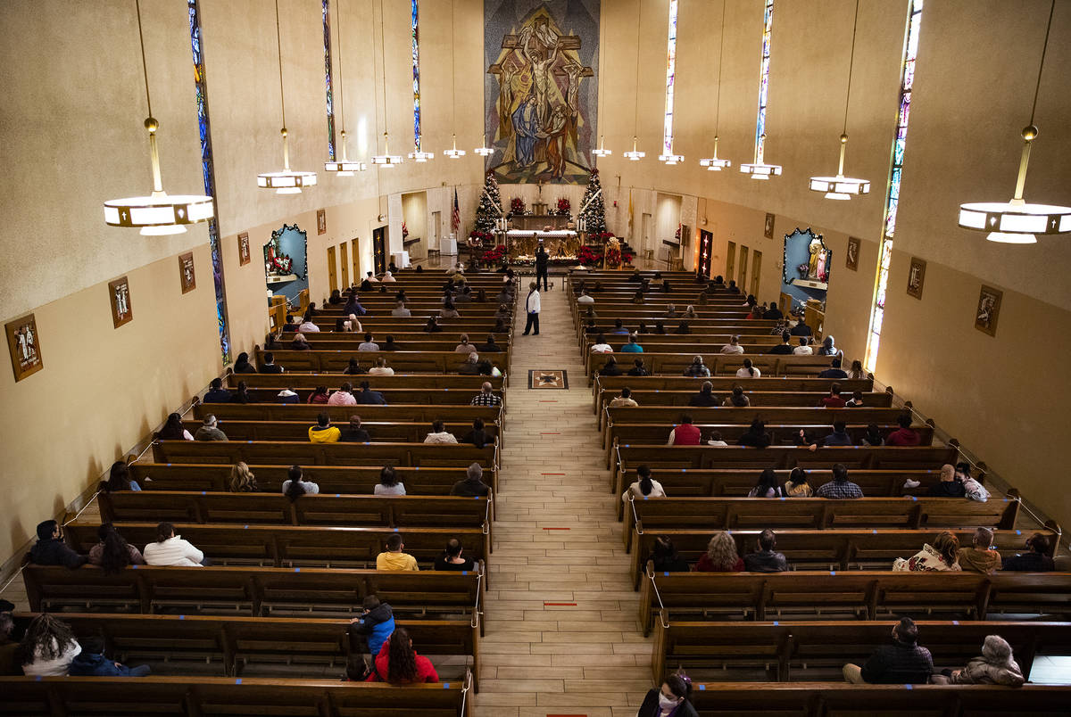 Mass at St. Anne’s Catholic Church in Las Vegas, Sunday, Dec. 20, 2020