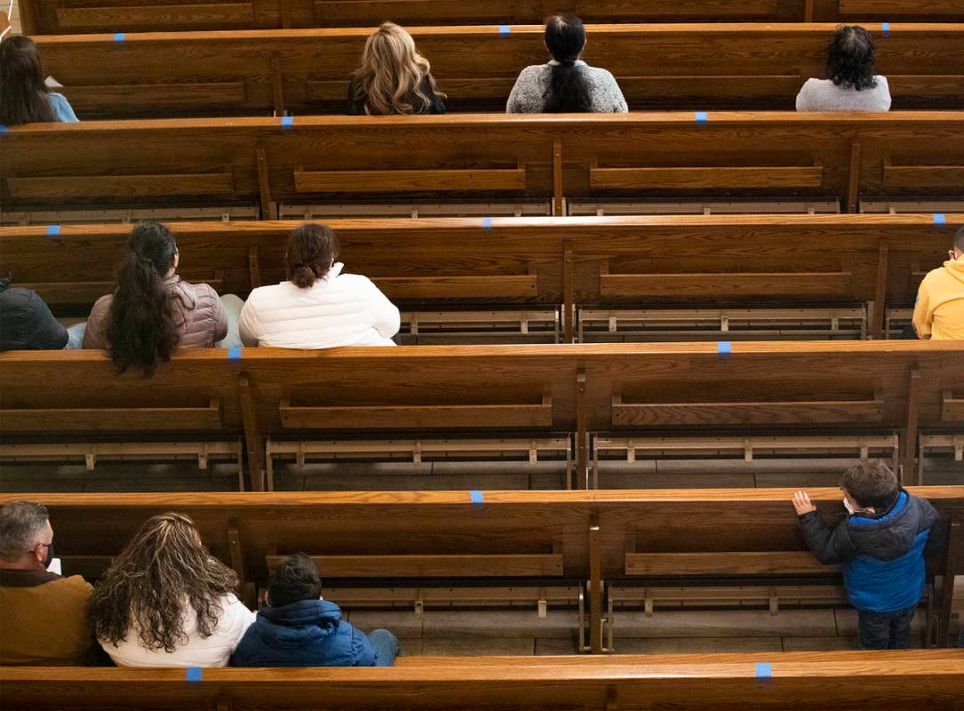 Mass at St. Anne's Catholic Church in Las Vegas, Sunday, Dec. 20, 2020. A federal appeals court ...