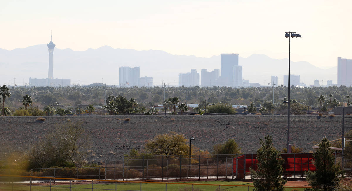 A view of the Las Vegas Strip at Panorama housing development by Touchstone Living on North Hua ...