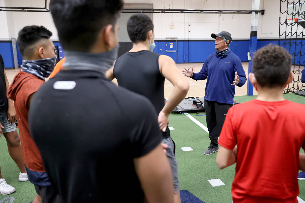 Vinny Passas during quarterback camp at Game Changers Sports in Las Vegas Thursday, Dec. 24, 20 ...