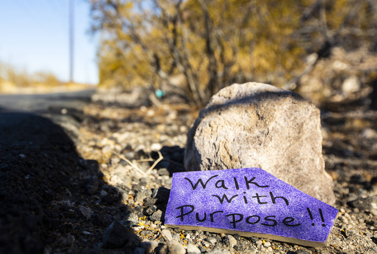 Painted rocks with positive messages started popping up along the Nevada Power Trail in Henders ...