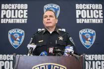 Rockford Police Chief Dan O'Shea identifies the suspected shooter in a triple homicide the nigh ...