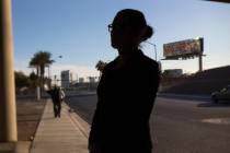 Henderson police officer Bridget Ward poses in downtown Las Vegas on Friday, Dec. 21, 2018. Ric ...