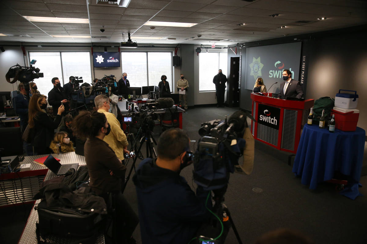 Clark County Commissioner Michael Naft speaks during a press conference to discuss New Year's E ...