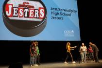A select group of Jesters performs at The Smith Center in Las Vegas for Clark County School Dis ...