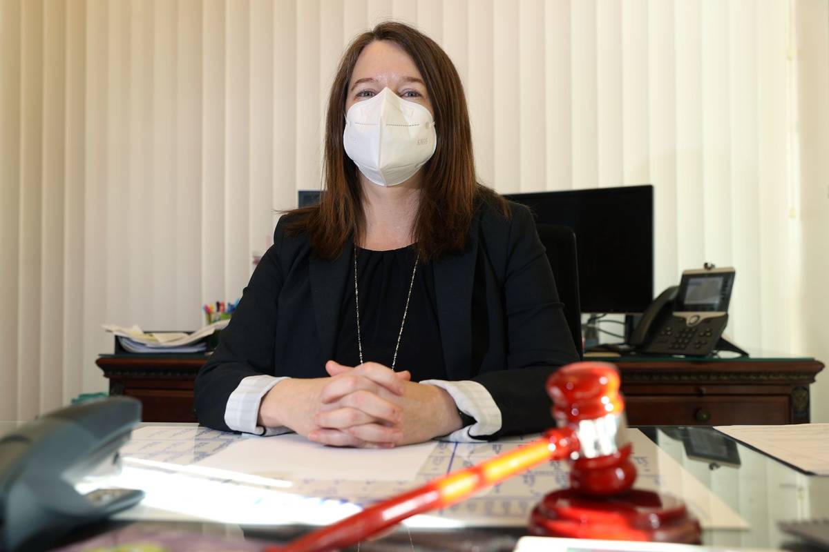 Hearing Master Shannon Wittenberger poses for a portrait at the Regional Justice Center in Las ...