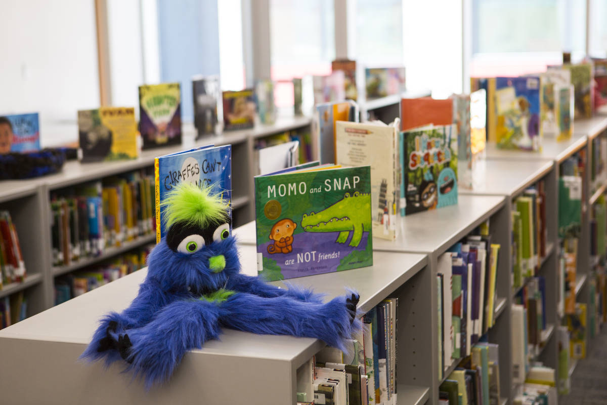 Items at the library after a ribbon-cutting ceremony for Earl Jenkins Elementary School in east ...