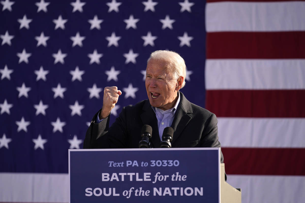Democratic presidential candidate former Vice President Joe Biden speaks at a rally at Communit ...