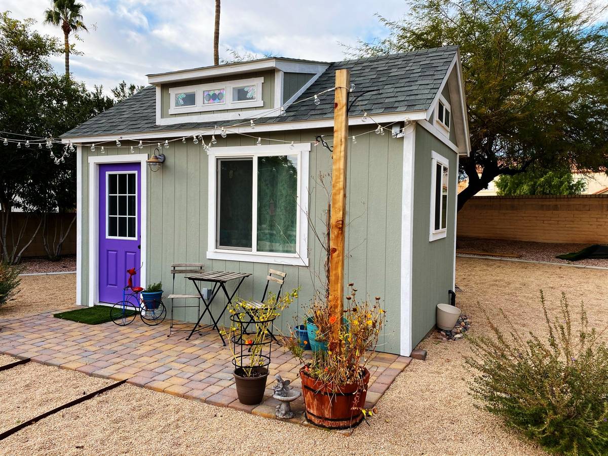 Sheds can be built to include windows, sliding doors, glass doors, shelving and ventilation. (T ...
