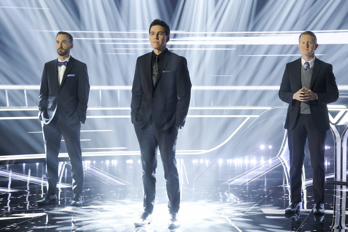 From left, Brad Rutter, James Holzhauer and Ken Jennings star in ABC's "The Chase." (Ron Batzdo ...