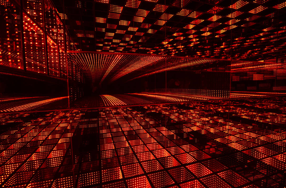 A view of the lightbox infinity room during a tour of Wink World at Area15 in Las Vegas on Tues ...