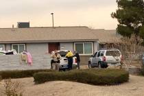 Las Vegas police, homicide detectives and crime scene investigators were at a crime scene in ea ...