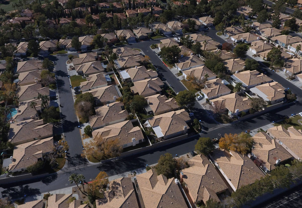 An aerial view of housing development along South Odette Land and West Condotti Court in Summer ...