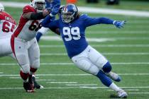 New York Giants defensive end Leonard Williams (99) in action against Arizona Cardinals offensi ...