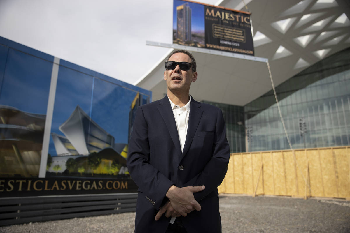 Developer Lorenzo Doumani speaks after a news conference regarding the Majestic Las Vegas resor ...