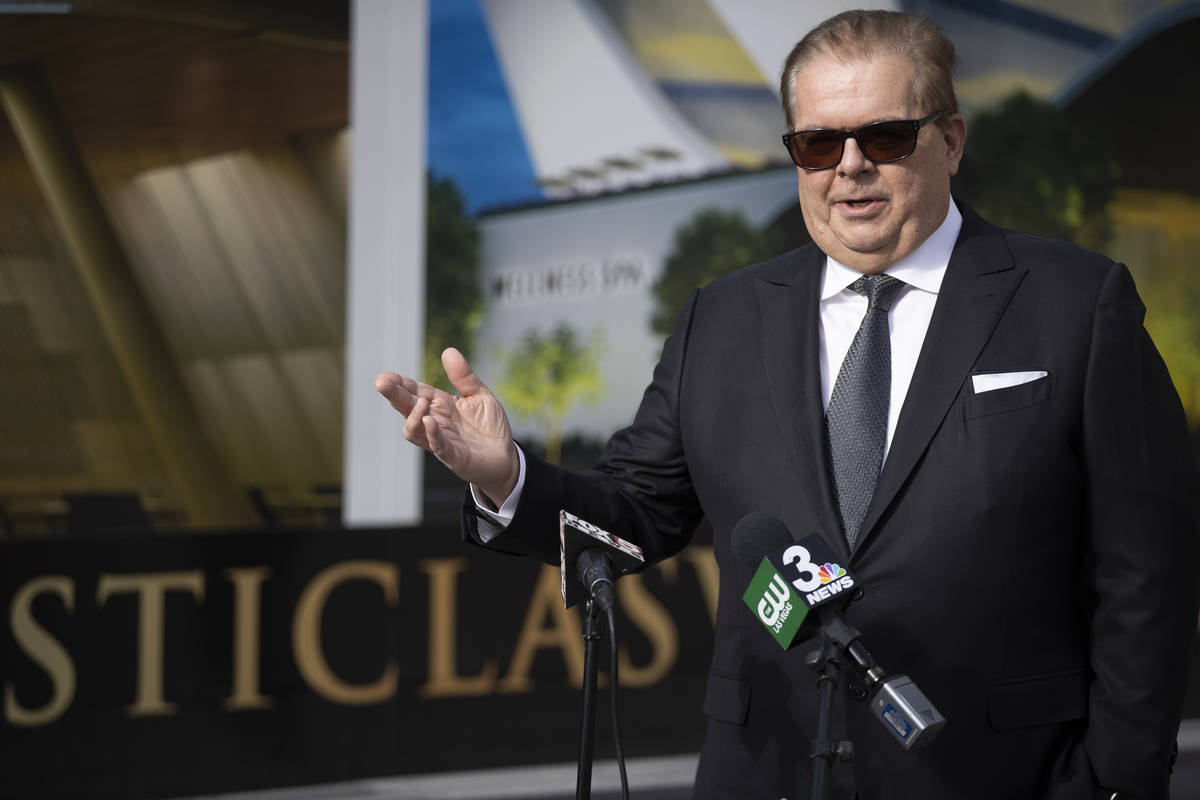 Architect Paul Steelman speaks during a press conference regarding the Majestic Las Vegas resor ...