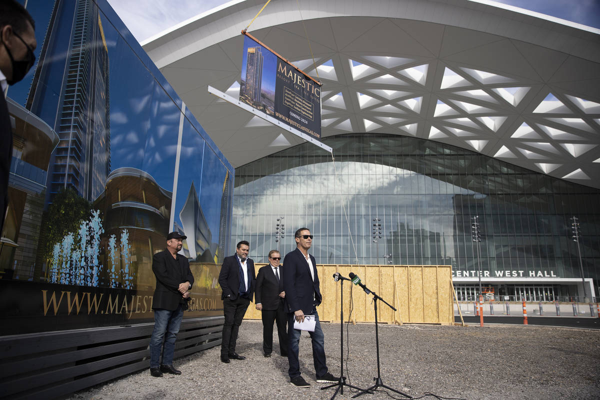 Developer Lorenzo Doumani speaks during a press conference regarding the Majestic Las Vegas res ...