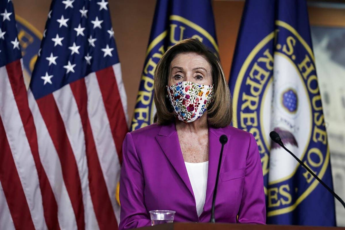Speaker of the House Nancy Pelosi, D-Calif., holds a news conference on the day after violent p ...