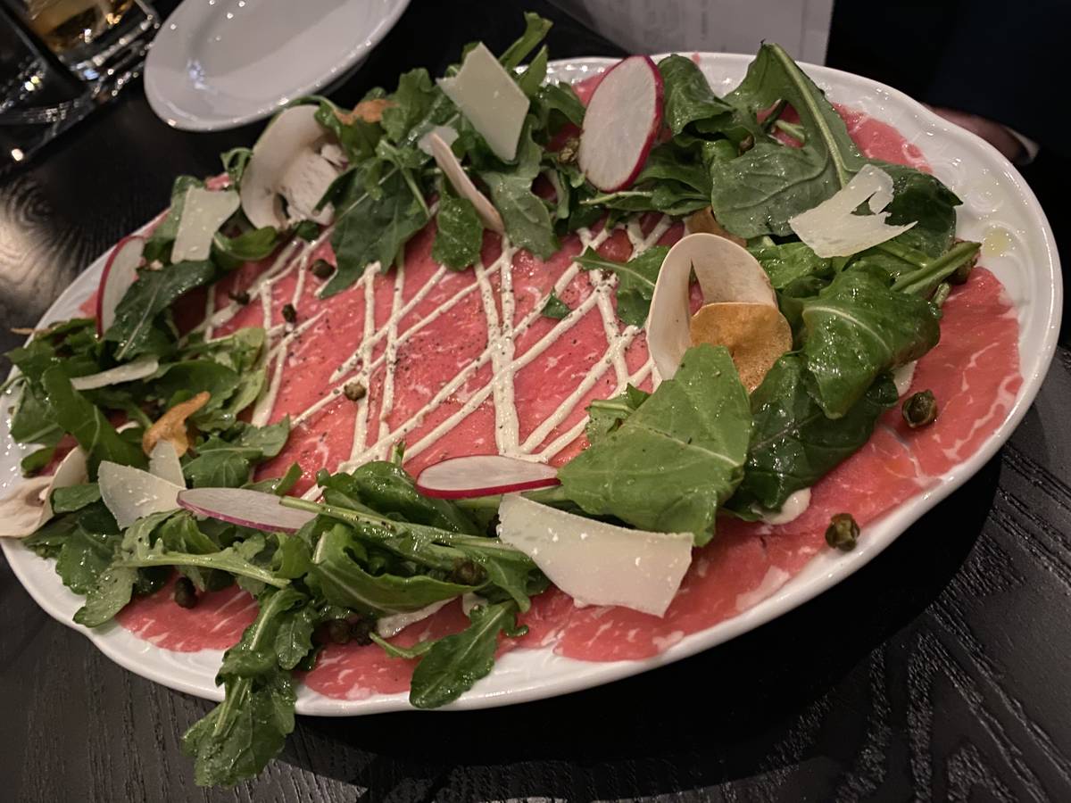Beef carpaccio at Al Solito Posto (Al Mancini/Las Vegas Review-Journal)
