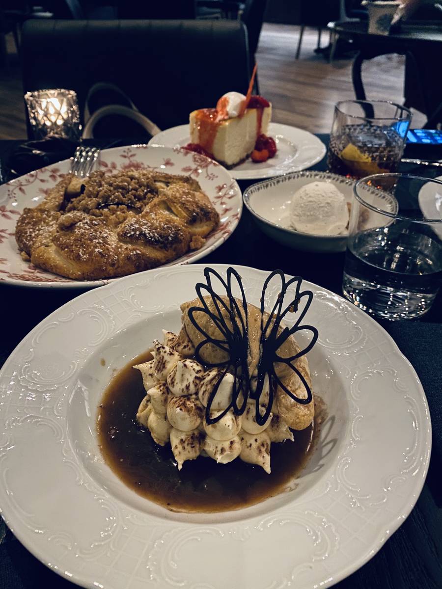 A selection of desserts from pastry chef Keris Kuwana at Al Solito Posto (Al Mancini/Las Vegas ...