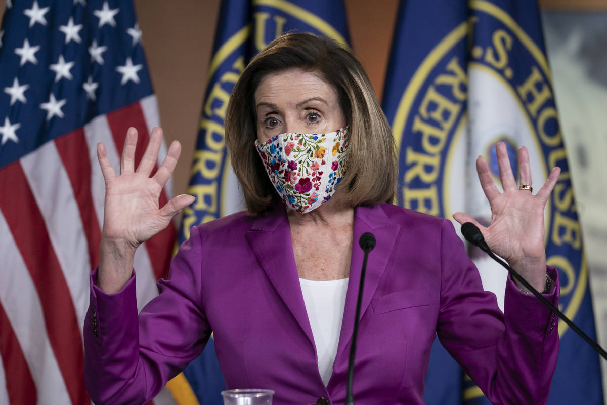 Speaker of the House Nancy Pelosi, D-Calif., holds a news conference on the day after violent p ...