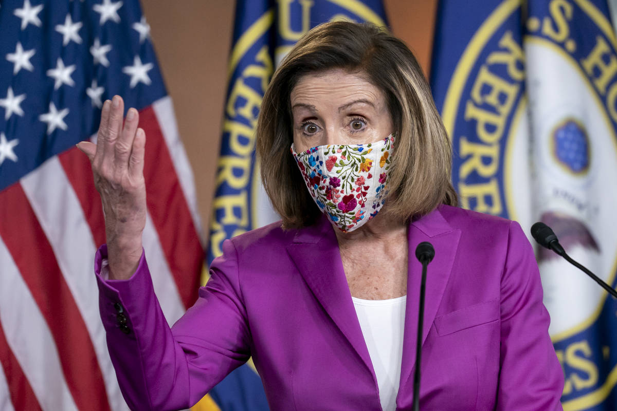 Speaker of the House Nancy Pelosi, D-Calif., holds a news conference on the day after violent p ...