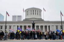 Supporters of President Donald Trump demonstrate during a rally on Wednesday, Jan. 6, 2021, at ...