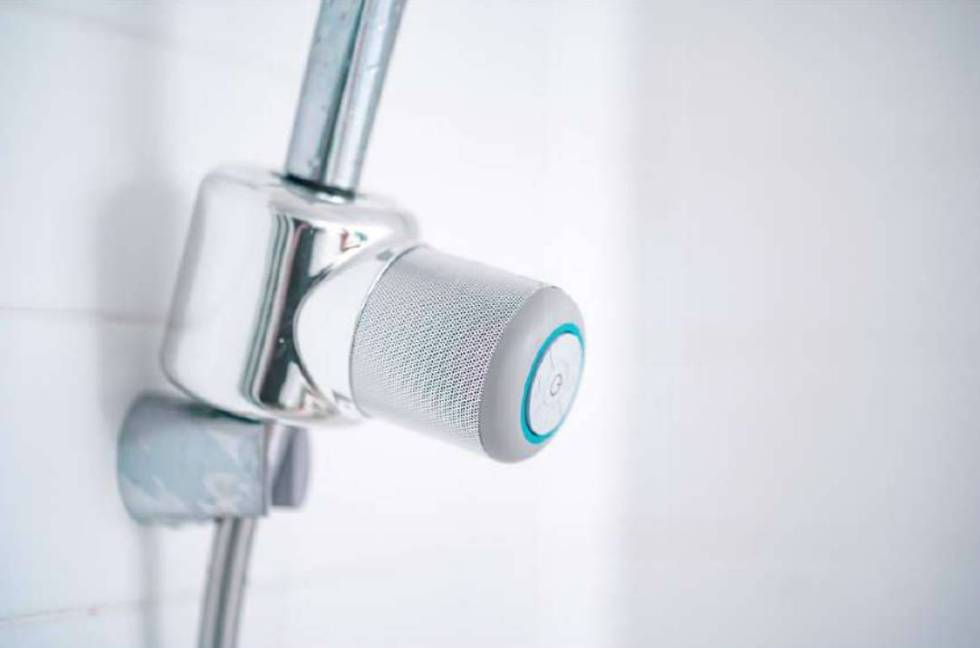 A featured product at virtual Pepcom event. Shower Power by Ampere is a hydropower shower speak ...