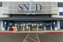 Exterior of the Southern Nevada Health District where those entering receive a quick screening ...