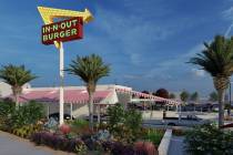 A rendering of an In-N-Out Burger slated to be built across the street from Allegiant Stadium i ...
