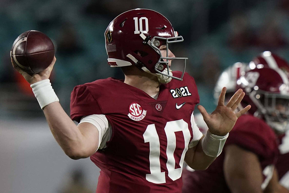 Alabama quarterback Mac Jones passes against Ohio State during the first half of an NCAA Colleg ...