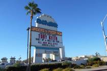 The marquee for the Edgewater hotel-casino, featuring a concert event with country music star T ...