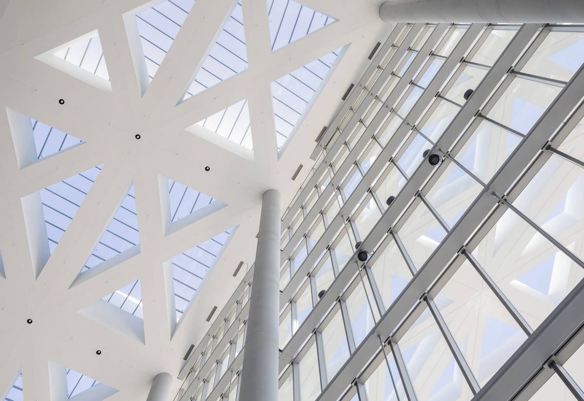 The ceiling of the Las Vegas Convention Center West HallÕs main entrance is seen during a ...