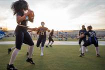Amplus High School's flag football team, which is one of the two schools playing in the first h ...