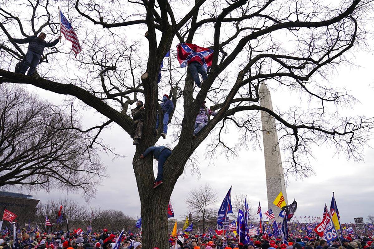 In this Wednesday, Jan. 6, 2021, file photo, supporters of President Donald Trump participate i ...
