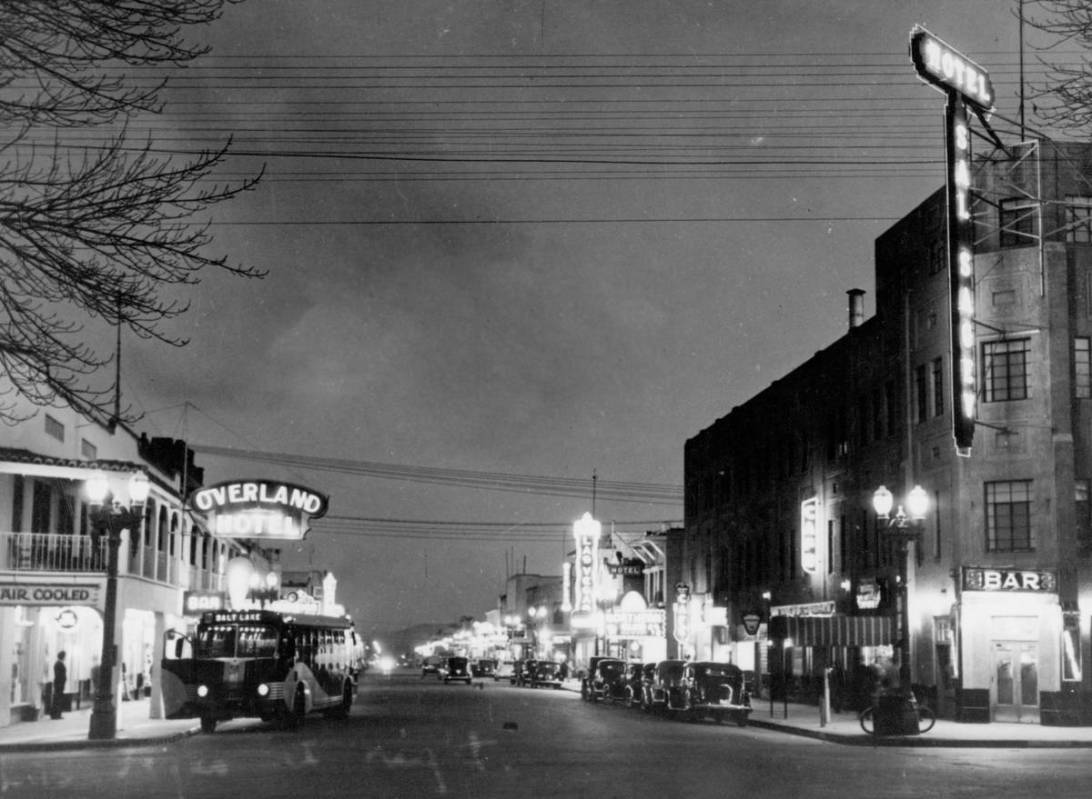 Golden Gate (then Hotel Sal Sagev) and Fremont Street in the 1940s. (Golden Gate Hotel & Ca ...
