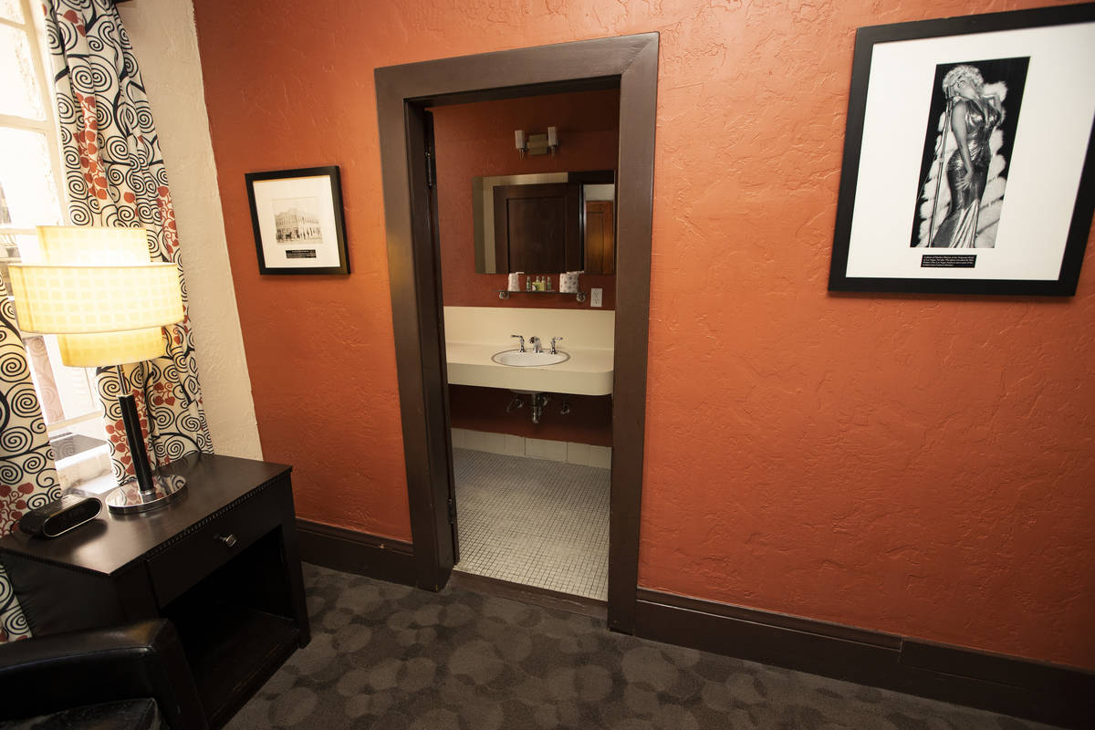 The interior of one of the original Golden Gate hotel-casino rooms, formerly known as Hotel Nev ...