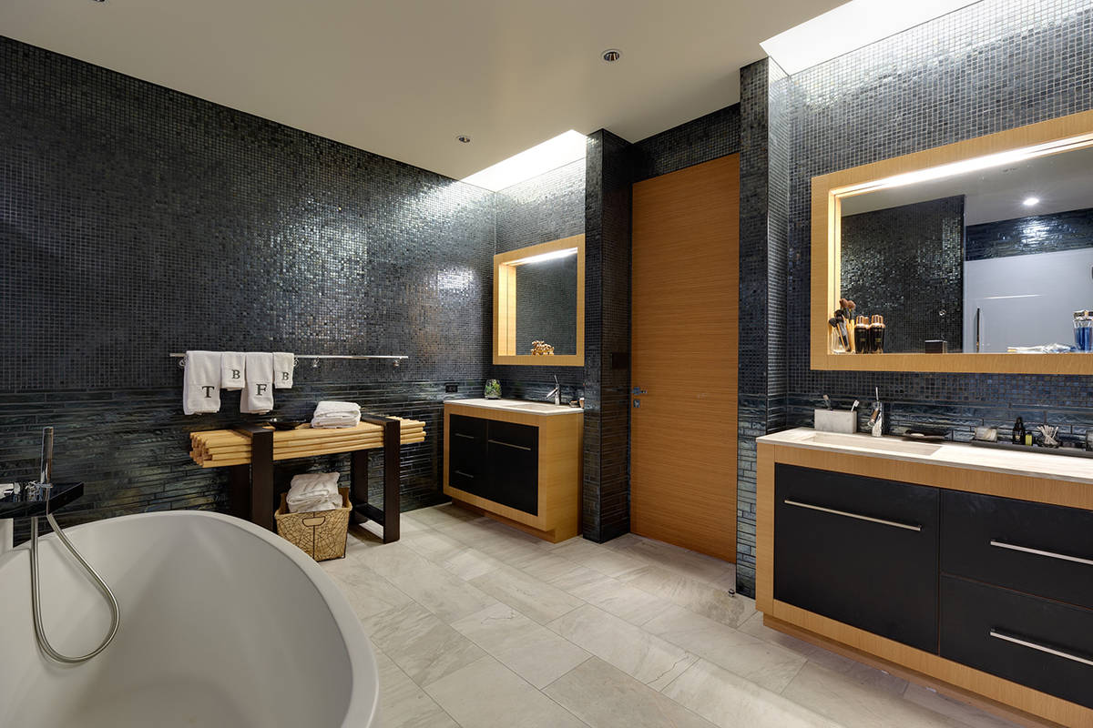 One of 2.5 baths in the Waldorf Astoria penthouse. (BHHS Nevada)