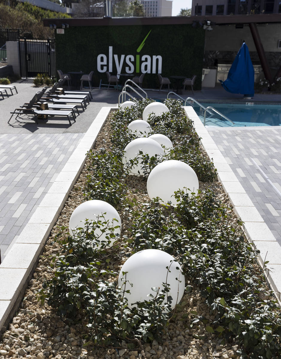 A swimming pool at Elysian at Hughes Center, an apartment complex inside the Hughes Center offi ...