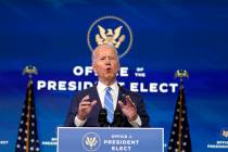 President-elect Joe Biden speaks about the COVID-19 pandemic during an event at The Queen theat ...