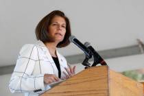 U. S. Sen. Catherine Cortez Masto, D-Nevada, speaks at the 23rd Annual Lake Tahoe Summit at Sou ...