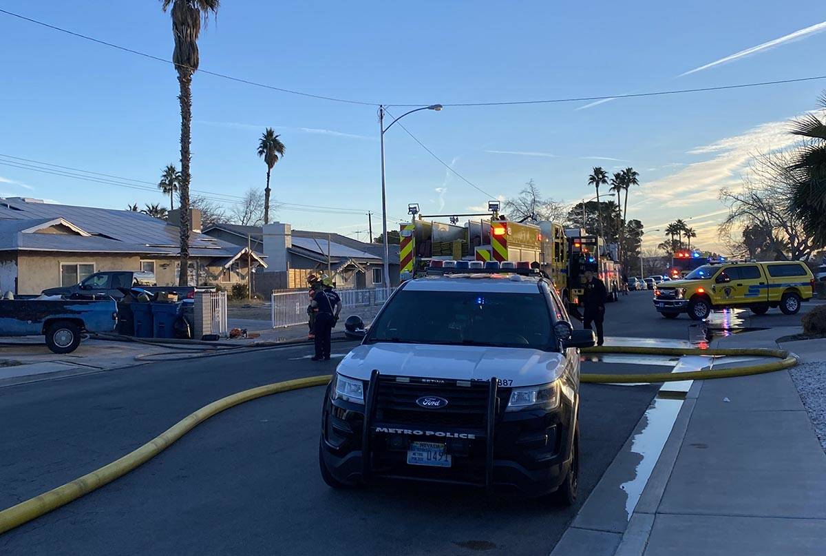 Clark County firefighters were on the scene of a fire in the 3700 block of Edison Avenue, near ...
