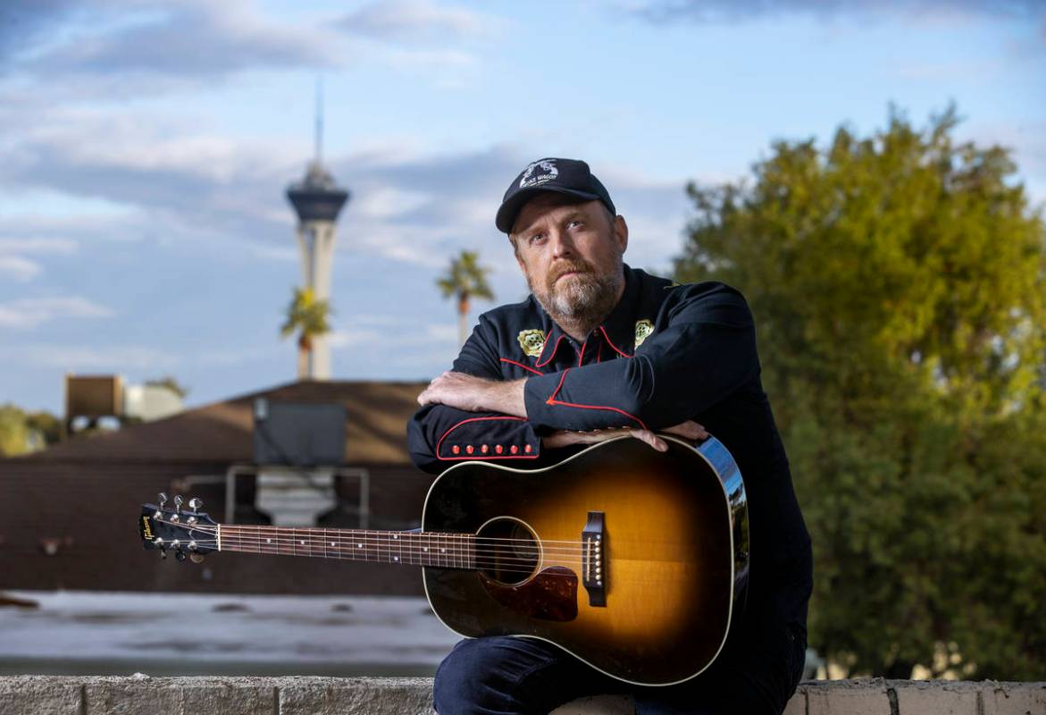 Ryan Pardey in his backyard used to book the Bunkhouse Saloon but not since COVID-19 shut thing ...