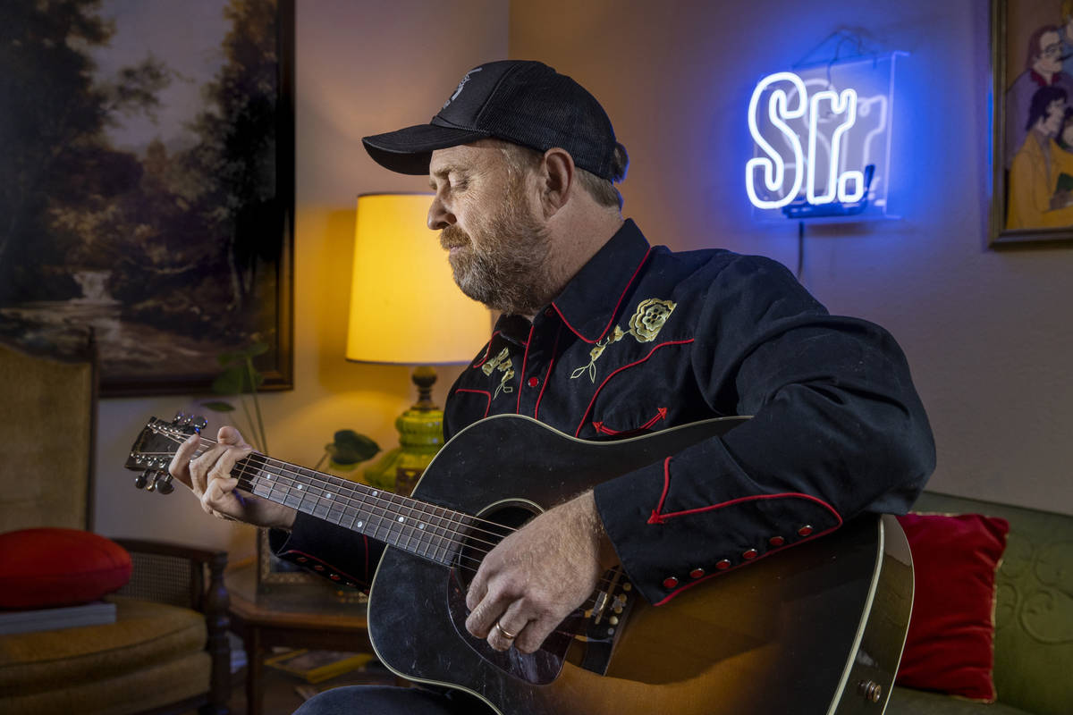Ryan Pardey plays in his living room, he used to book acts at the Bunkhouse Saloon, but not sin ...