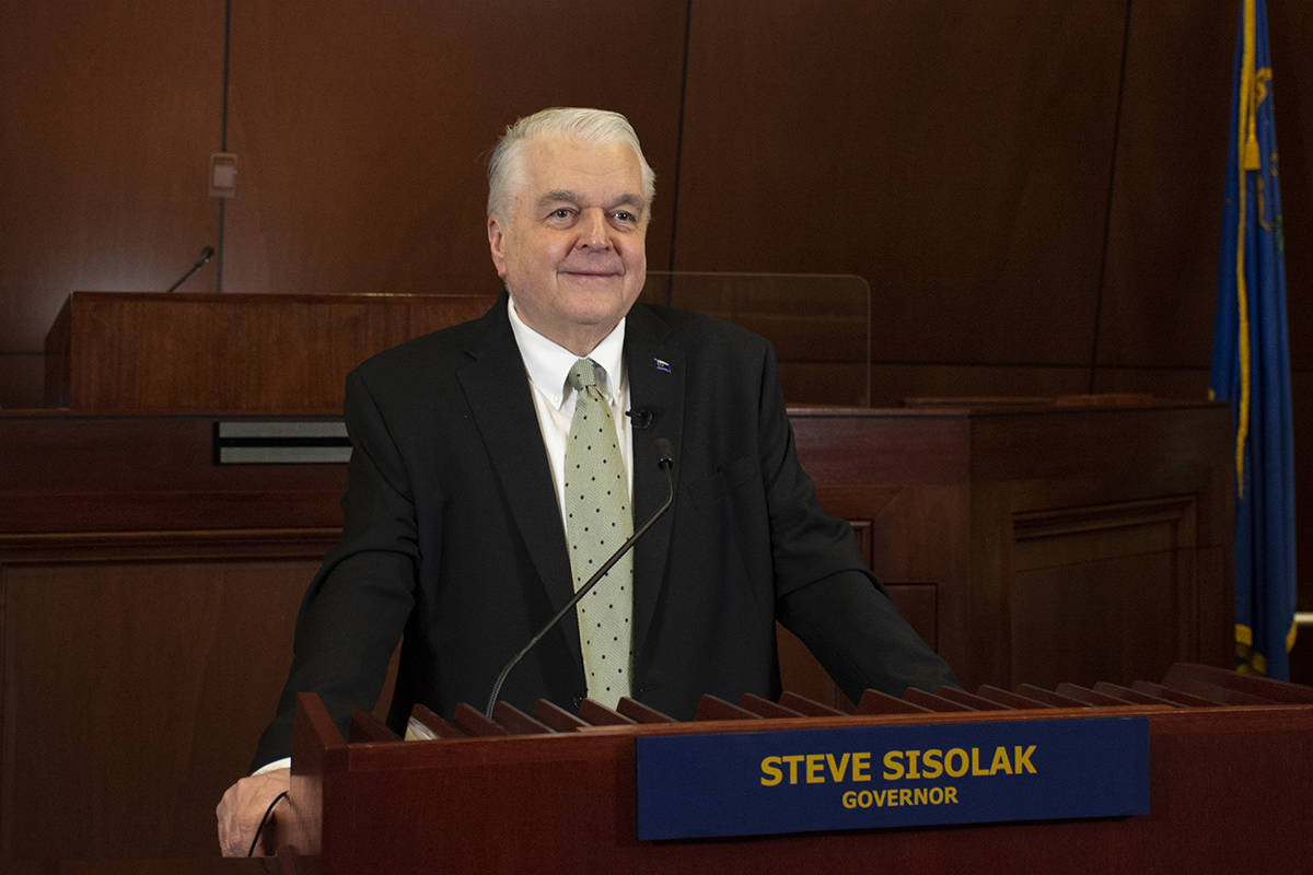 Gov. Steve Sisolak will give his 2021 State of the State address Tuesday night in a pre-recorde ...